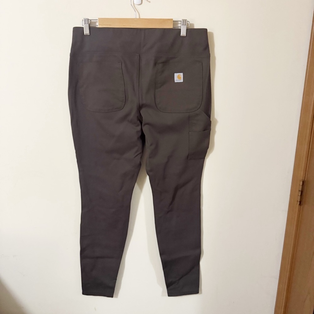 Carhartt Womens Brown / Gray Fitted Pants Size Large Work Wear - Picture 6 of 10